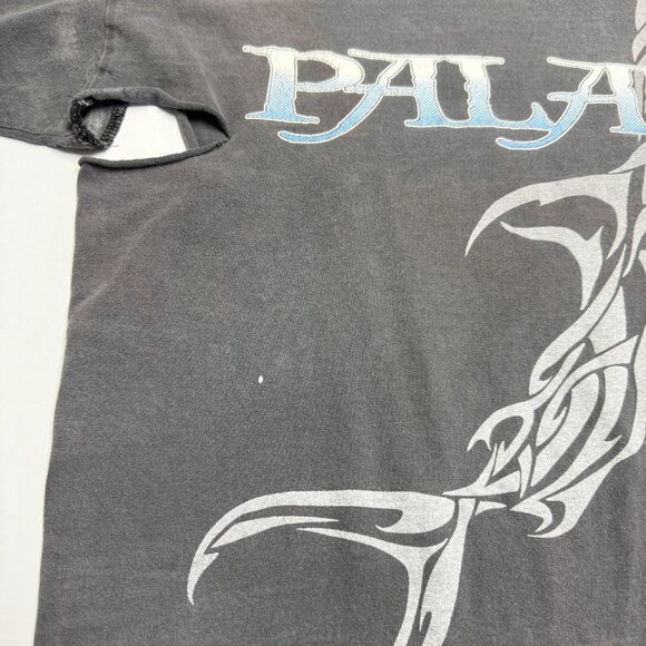 Vintage Palau Shark T Shirt Mens Medium 20x27.5 Faded Black Y2K Surf - Picture 6 of 14